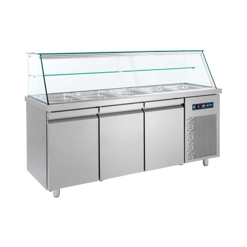 Ψυγείο σαλατών με βιτρίνα για 5 λεκανάκια GN1/1