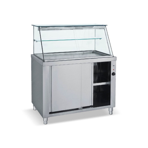 Θερμαινόμενη βιτρίνα επιδαπέδια μήκος 140