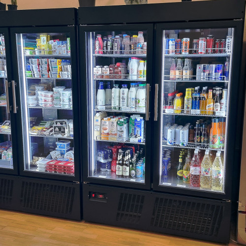 Θάλαμος Βιτρίνα Μαύρος κατάψυξη Με 3 πόρτες