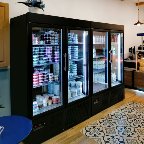 Θάλαμος Βιτρίνα Μαύρος κατάψυξη Με 3 πόρτες