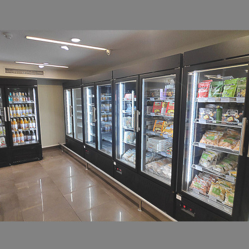 Θάλαμος Βιτρίνα Μαύρος κατάψυξη Με 3 πόρτες