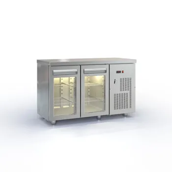 Ψυγείο πάγκος συντήρηση με 2 κρυστάλλινες πόρτες DOBROS