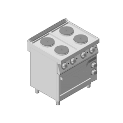 Κουζίνα Ηλεκτρική Επιδαπέδια με 4 Εστίες και Αποθηκευτικό Χώρο GICO Ιταλίας