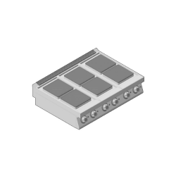 Κουζίνα Ηλεκτρική Επιδαπέδια με 4 Εστίες 30x30 και Φούρνο GICO Ιταλίας