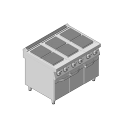 Κουζίνα Ηλεκτρική Επιδαπέδια με 6 Εστίες 30x30 GICO Ιταλίας