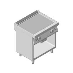 Πλατώ Αερίου Διπλό Επιδαπέδιο με Λεία Επιφάνεια Σκληρού Χρωμίου 80cm GICO Ιταλίας