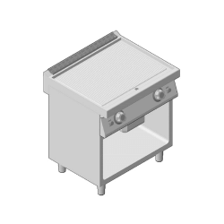 Πλατώ Αερίου Διπλό Επιδαπέδιο με Ραβδωτή Επιφάνεια 80cm GICO Ιταλίας