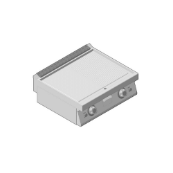 Πλατώ Ηλεκτρικό Διπλό Επιδαπέδιο με Ραβδωτή Επιφάνεια Σκληρού Χρωμίου 80cm GICO Ιταλίας