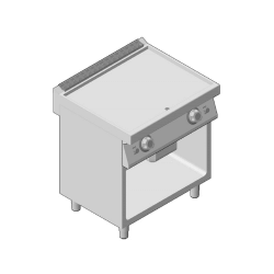 Πλατώ Αερίου Διπλό Επιδαπέδιο με Μισή-Μισή Επιφάνεια 80cm GICO Ιταλίας