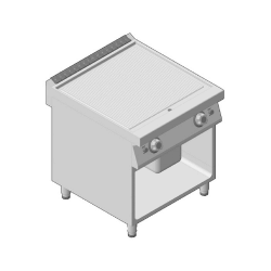 Πλατώ Αερίου Διπλό Επιδαπέδιο με Ραβδωτή Επιφάνεια 80cm GICO Ιταλίας