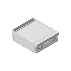 Πλατώ Αερίου Διπλό Επιδαπέδιο με Μισή-Μισή Επιφάνεια Σκληρού Χρωμίου 80cm GICO Ιταλίας