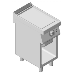 Πλατώ Ηλεκτρικό Μονό Επιτραπέζιο με Ραβδωτή Επιφάνεια Σκληρού Χρωμίου 40cm GICO Ιταλίας