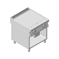 Πλατώ Ηλεκτρικό Διπλό Επιδαπέδιο με Λεία Επιφάνεια Σκληρού Χρωμίου 80cm GICO Ιταλίας