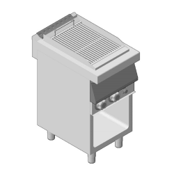 Πλατώ Ηλεκτρικό Διπλό Επιδαπέδιο με Μισή-Μισή Επιφάνεια Σκληρού Χρωμίου 80cm GICO Ιταλίας