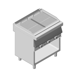Grill Αερίου Μονό Επιδαπέδιο 45cm με Αποθηκευτικό Χώρο GICO Ιταλίας