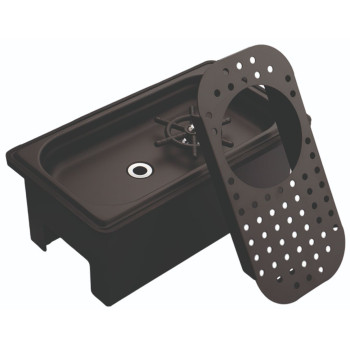 RINSER GN 1/3 ΙΝΟΧ ΜΑΥΡΟ ΜΕ ΣΧΑΡΑ ΚΑΙ ΒΑΣΗ