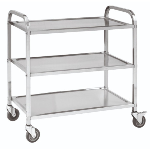 ΤΡΟΛΛΕΪ INOX 3 ΡΑΦΙΑ 95x50x95 CM
