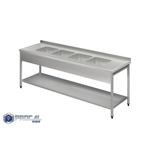 Λάντζα ανοιχτή με 4 γούρνες 40x40x25|240X70X86