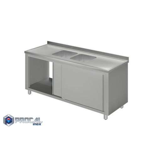 Λάντζα κλειστή με 2 γούρνες 40x40x25|160X70X86