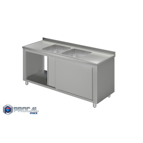 Λάντζα κλειστή με 2 γούρνες 50x50x30|160X70X86