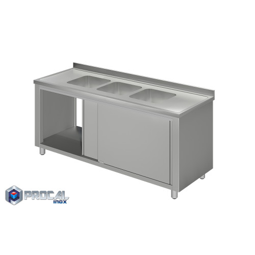 Λάντζα κλειστή με 3 γούρνες 40x40x25|240X70X86