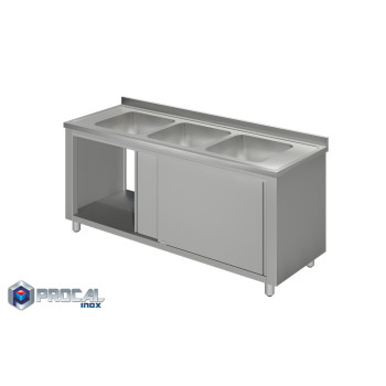 Closed spout with 3 troughs 50x50x30|240X70X86