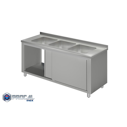 Λάντζα κλειστή με 3 γούρνες 50x50x30|240X70X86