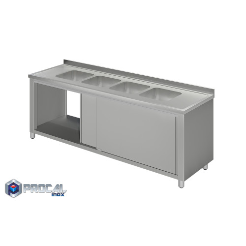 Λάντζα κλειστή με 4 γούρνες 40x40x25|240X70X86