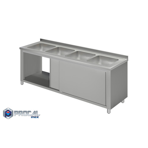Λάντζα κλειστή με 4 γούρνες 50x50x30|240X70X86