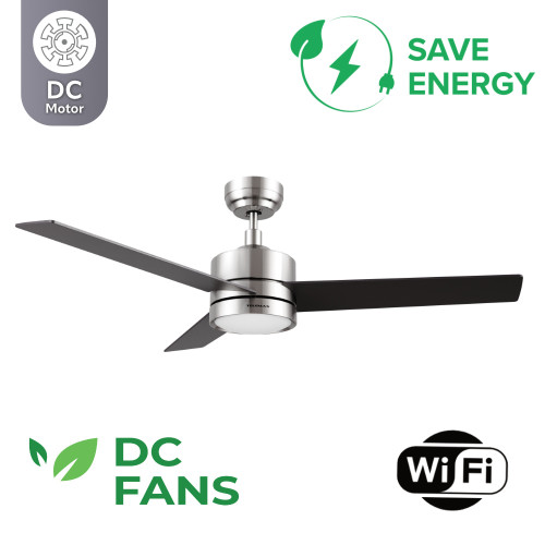 Ανεμιστήρας Οροφής DC με WI-Fi και Τηλεχειριστήριο Telemax CES523E5L Inox