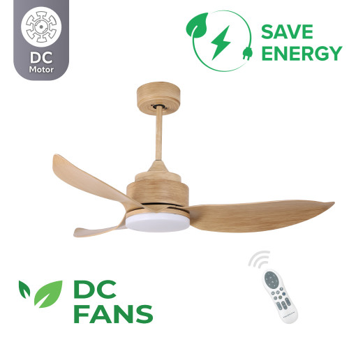 Ανεμιστήρας Οροφής DC με Τηλεχειριστήριο και LED Telemax Levantes 46-YJ356 (Light Wood)