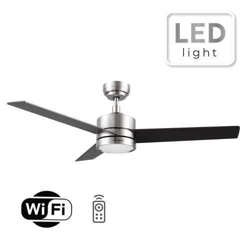 Ανεμιστήρας Οροφής DC με WI-Fi και Τηλεχειριστήριο Telemax CES523E5L Inox