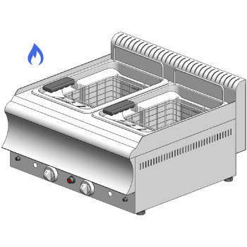 Φριτέζα αερίου επιτραπέζια με 2 κάδους FG8+8CAT  VISVARDIS